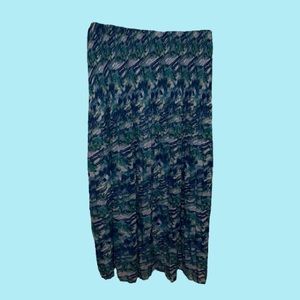 Women’s Maxi Watercolor Pleated Skirt - 3X